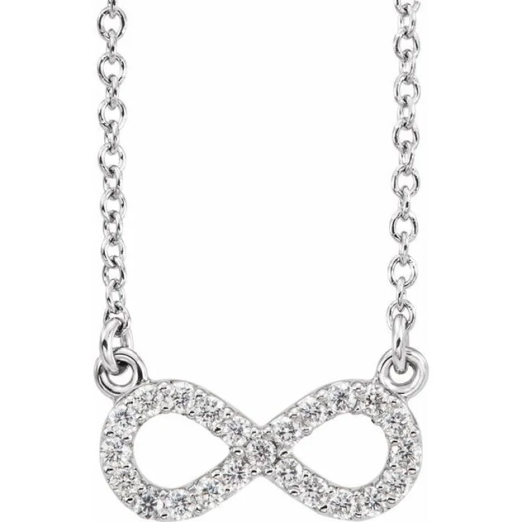 Platinum 1/10 CTW Natural Diamond Infinity 16 1/2" Necklace