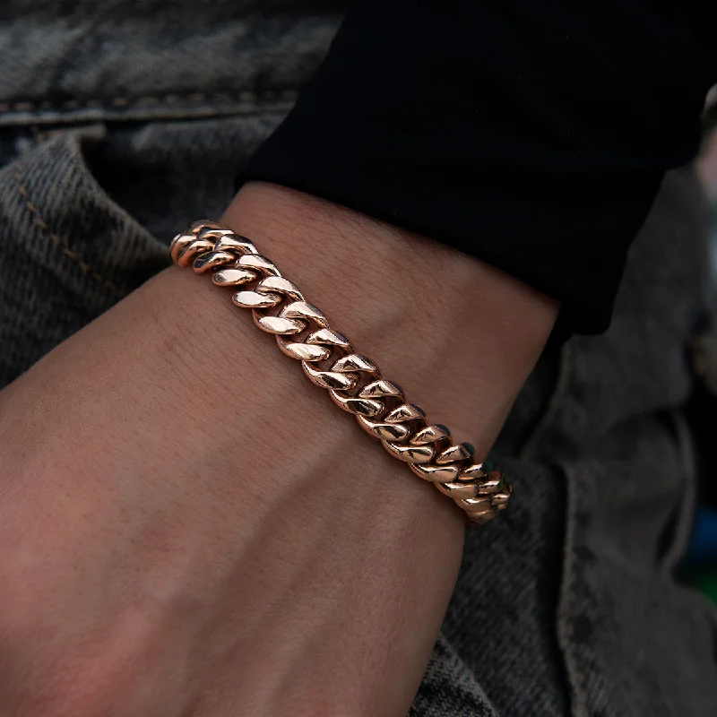 Miami Cuban Link Bracelet in Rose Gold- 8mm