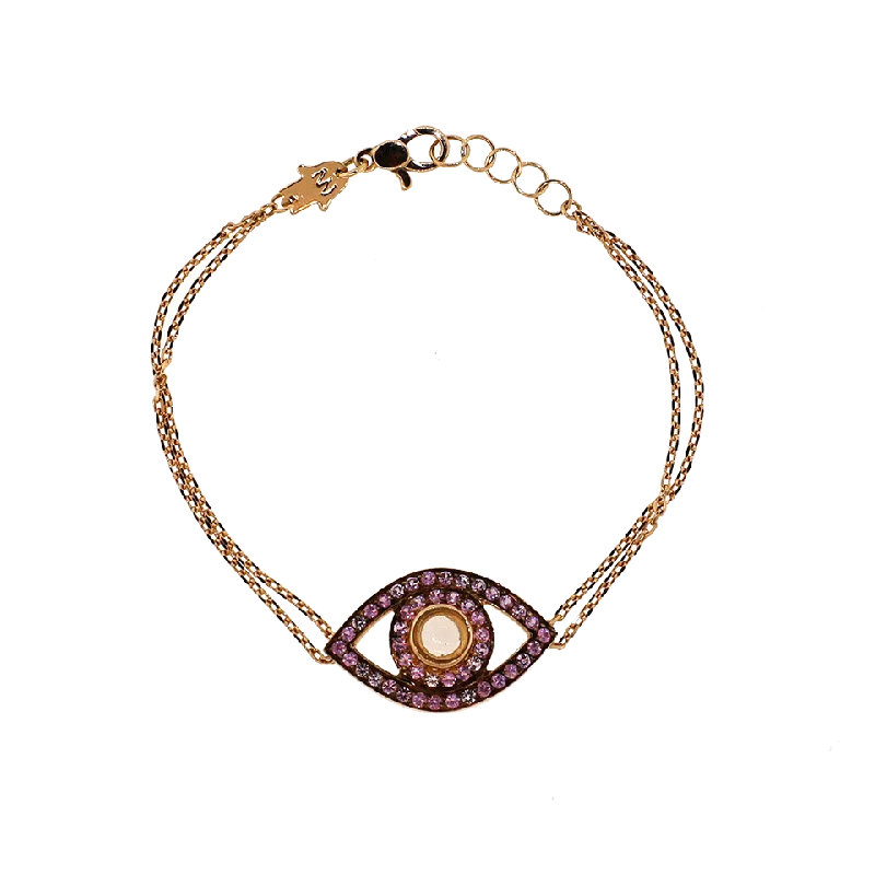 Pink Sapphire Big Eye Bracelet