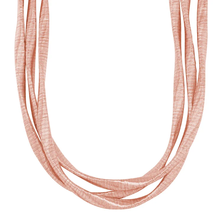 Rose Gold Finish Sterling Silver Loosely Twisted Three Cable Necklace -Adjustable 16"-18"