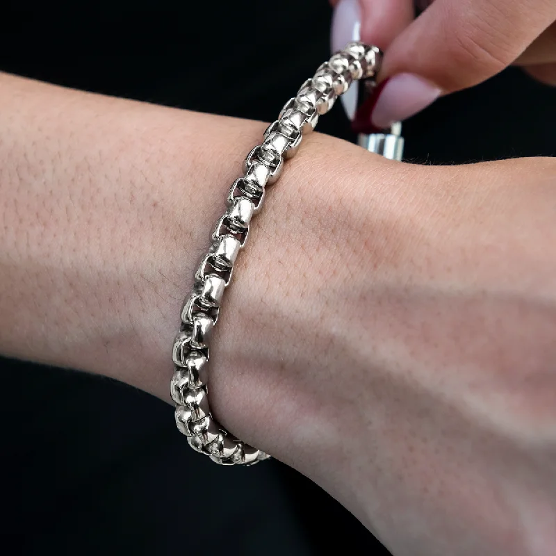 Rounded Box Chain Bracelet- 6mm