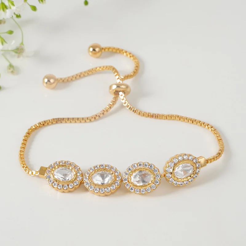 Royal kundan gold plated CZ bracelet