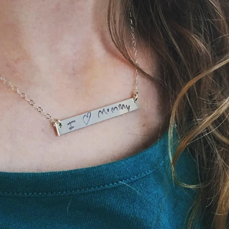 Handwriting Bar Necklace