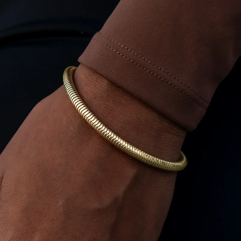 Snake Chain Bracelet in Yellow Gold- 4mm