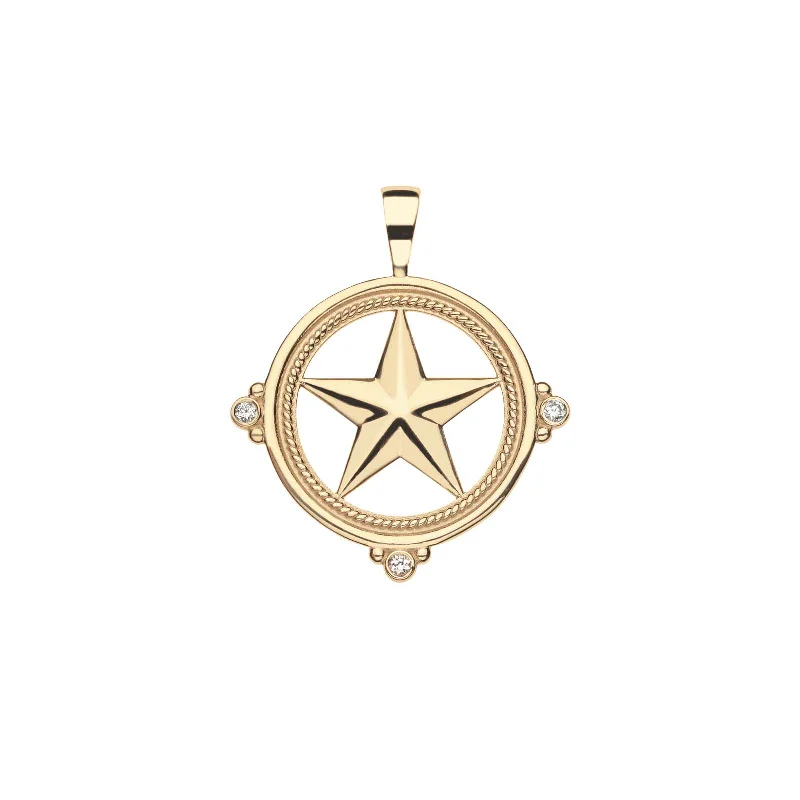 TEXAS JW Star Cutout Pendant in Solid Gold