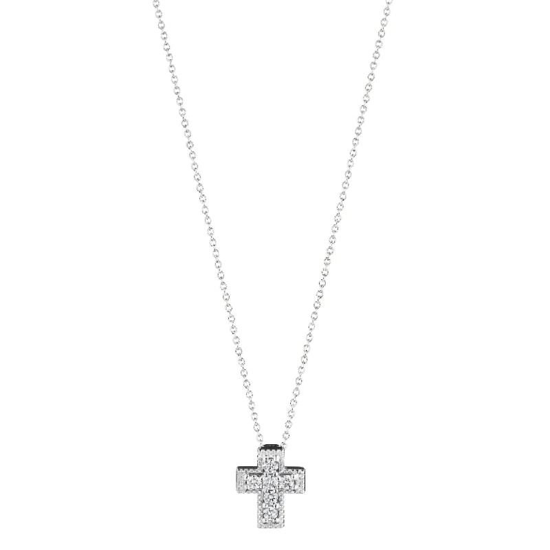 Verragio 18k Small Box Diamond Cross Pendant