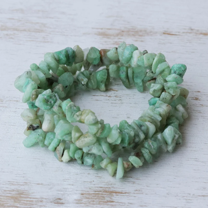 Wonders Unique Chrysoprase Beaded Bracelets (Set of 3)